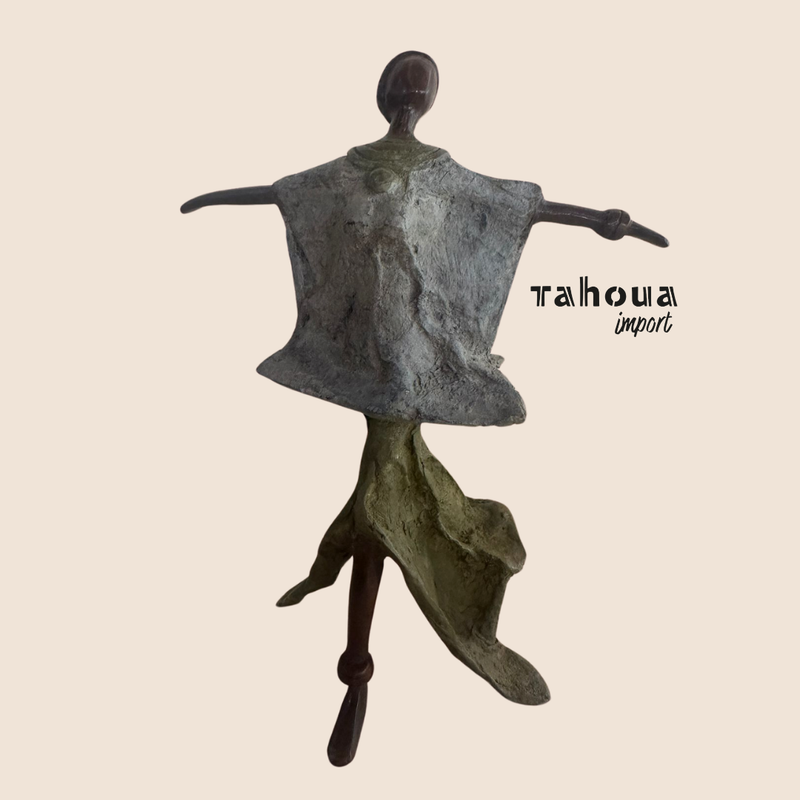 Dame met open armen - wit en groen