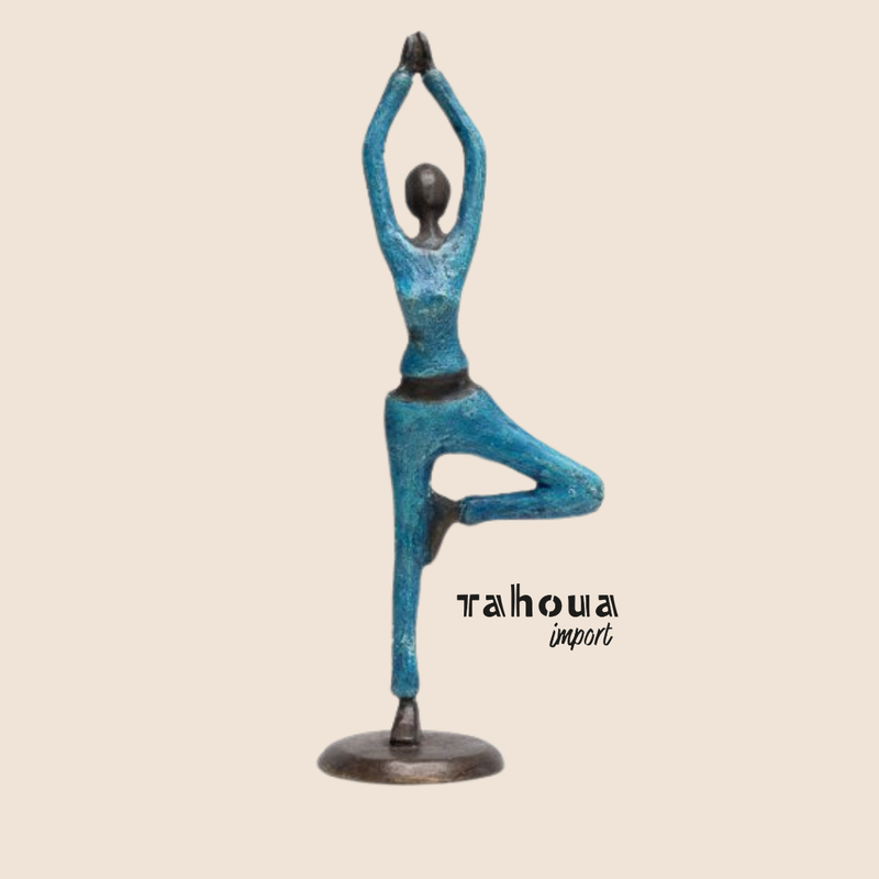 Yoga-Statue stehend – Blau