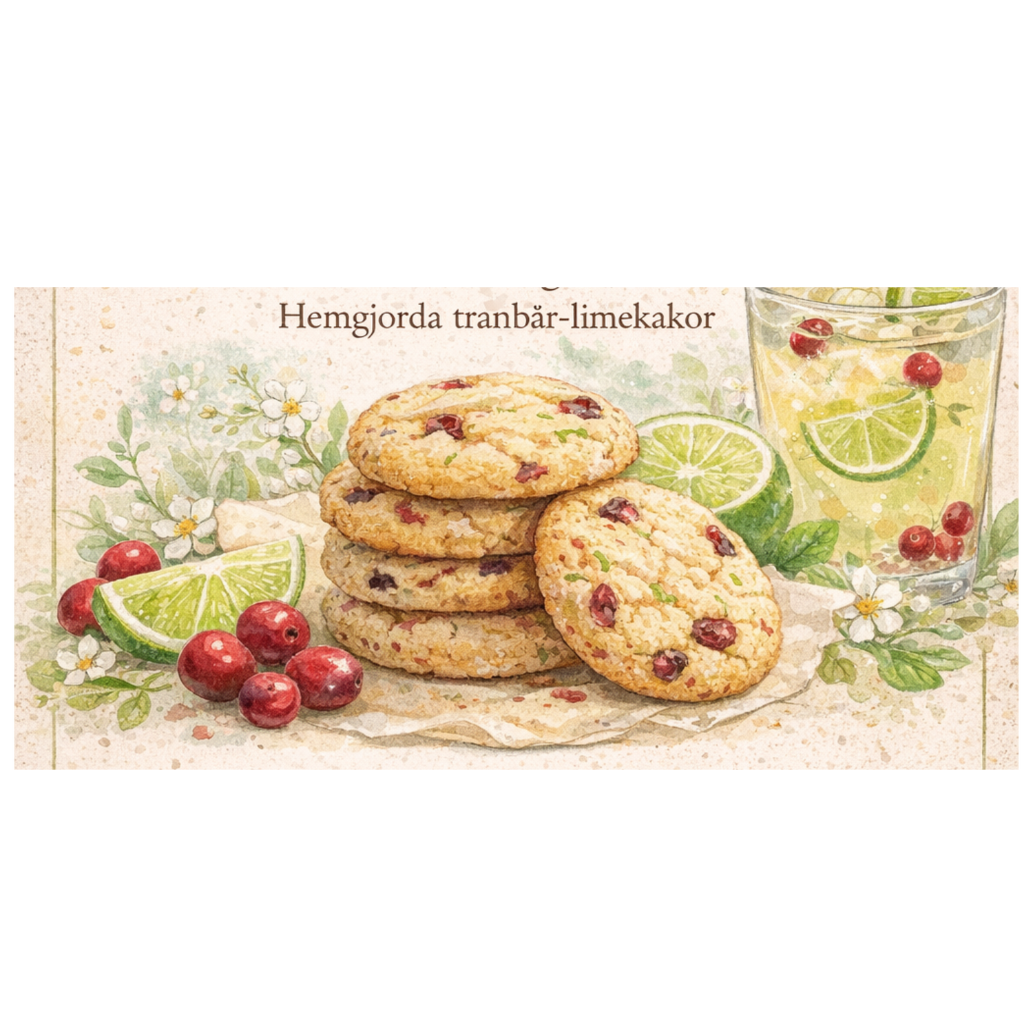 Homemade Lime & Cranberry Cookies : The recipe