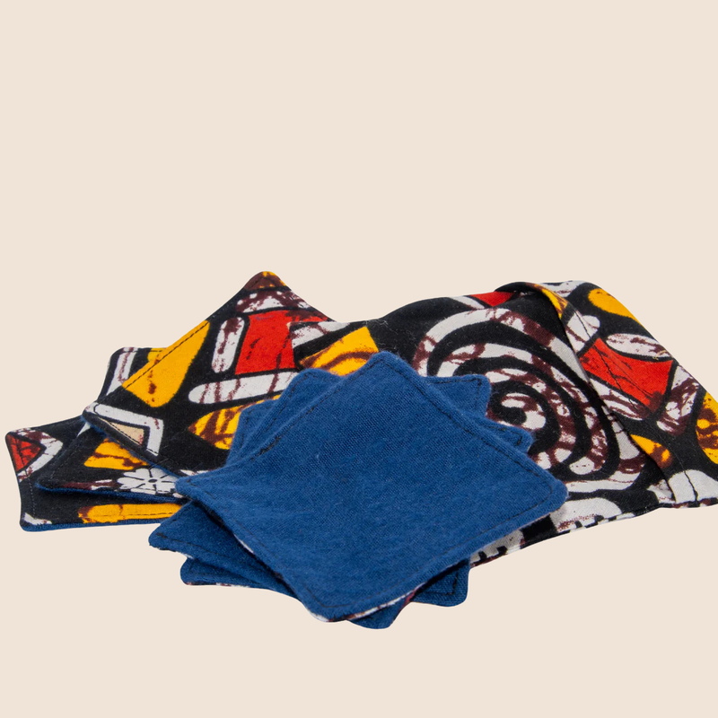 Washable makeup wipes made of African fabric