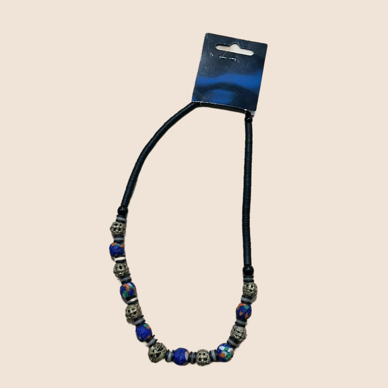 Necklace with purple-blue bead