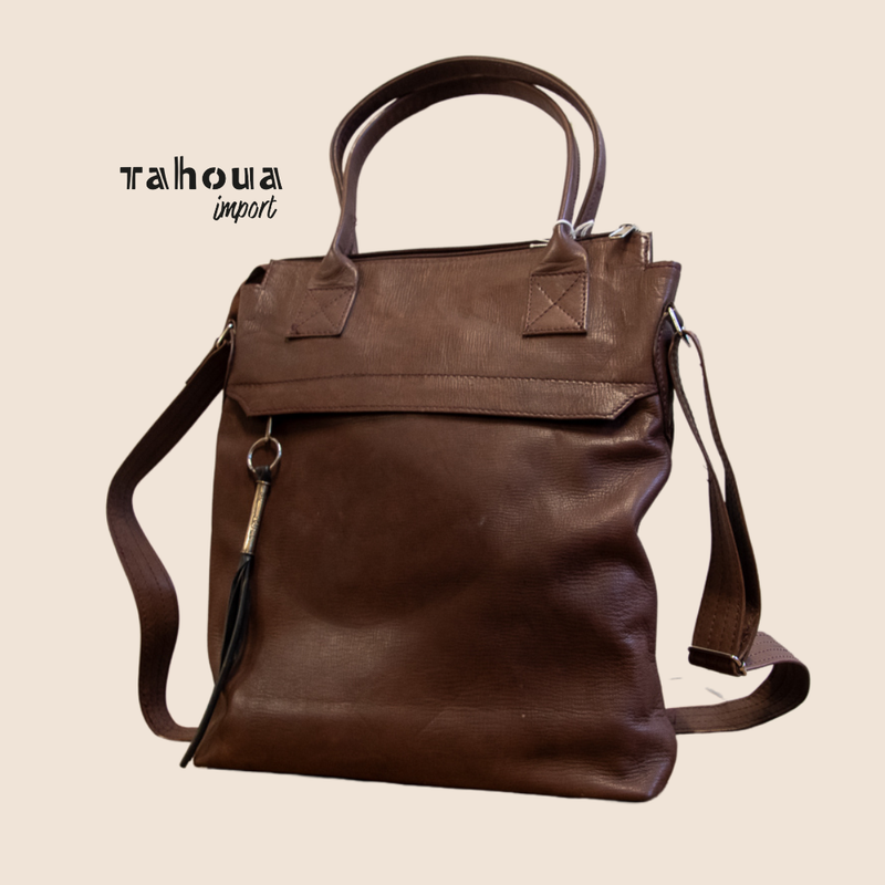 Laptoptasche Leder - Aubergine