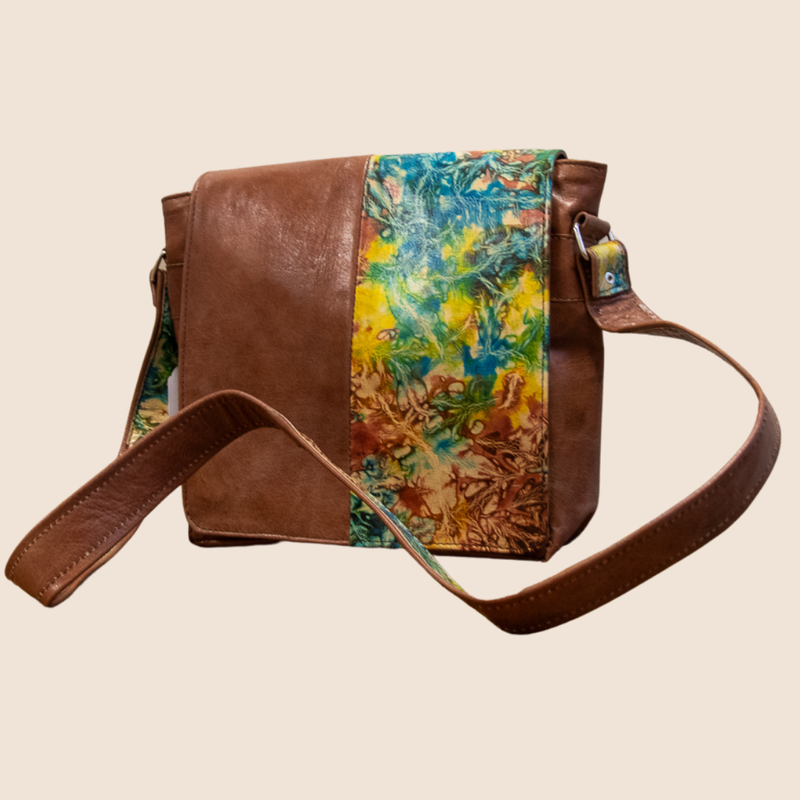 Large shoulder bag - Brown with melange