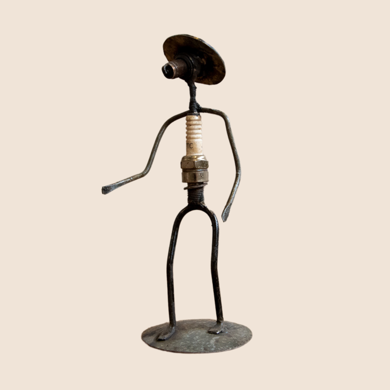 Recycled Metal: Person with Hat