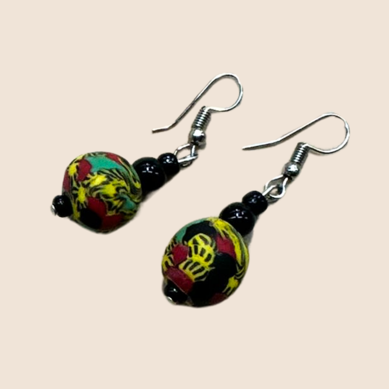 African bead earrings