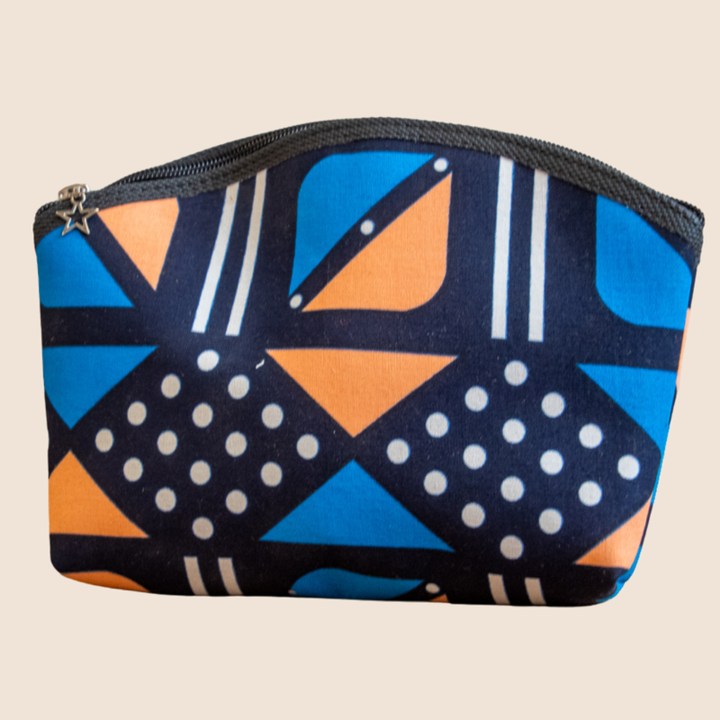 Toiletry bag M with Blue and Apricot