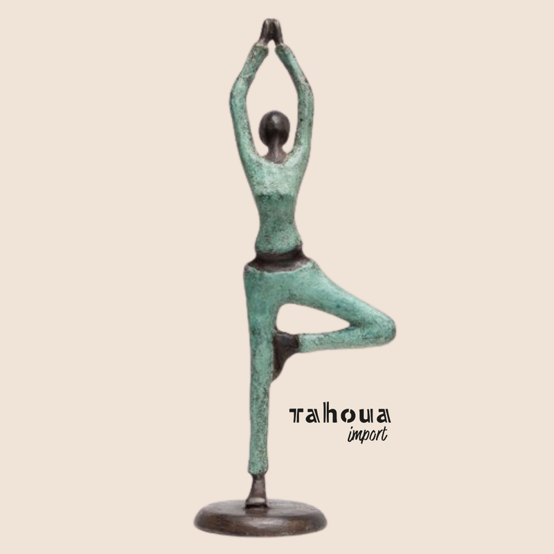 Yoga-Statue stehend – Türkis