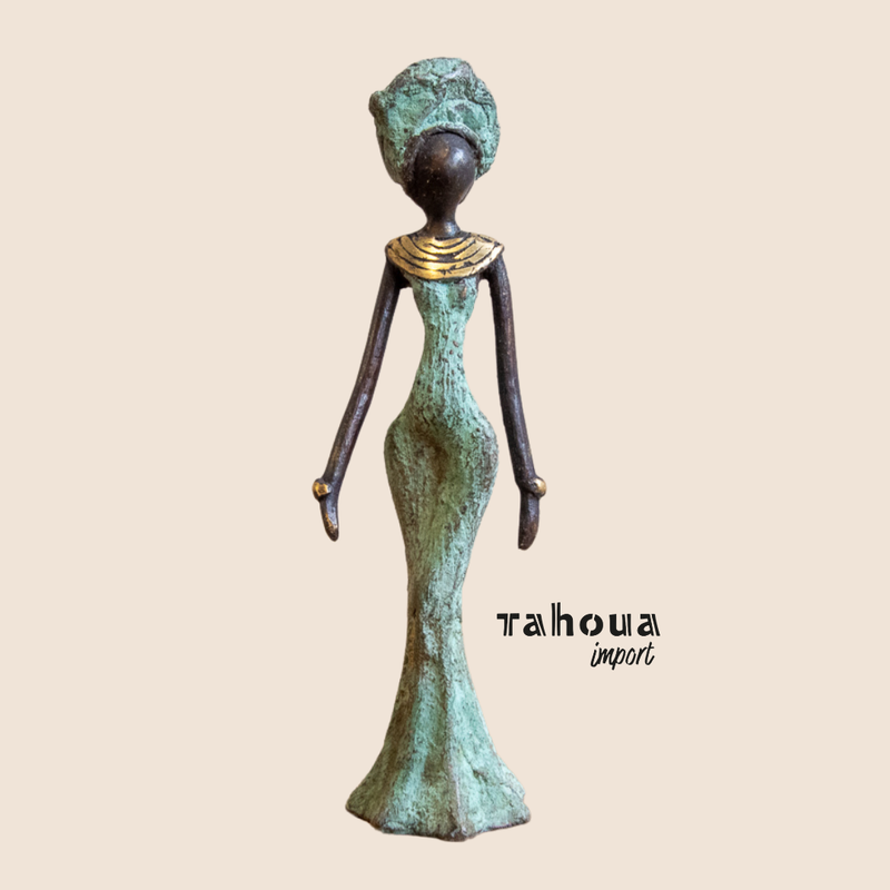 Statuette of a woman standing - turquoise